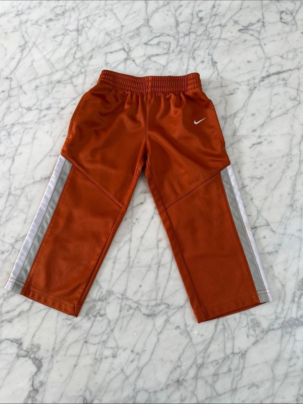 Nike Sz 2T Orange Kids Athletic Wide Leg Pant White Side Panels Sz 2T NWOT